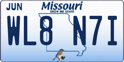 MO license plate WL8N7I