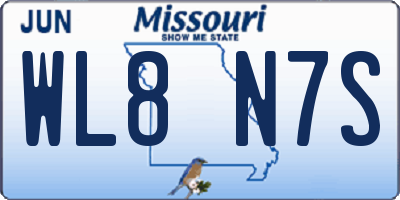 MO license plate WL8N7S