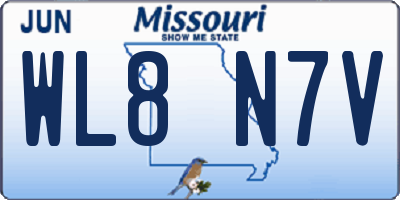 MO license plate WL8N7V
