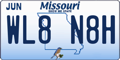 MO license plate WL8N8H