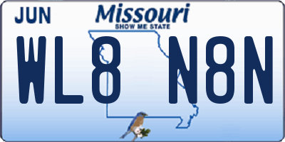 MO license plate WL8N8N