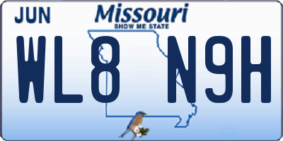 MO license plate WL8N9H