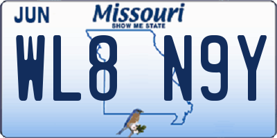MO license plate WL8N9Y