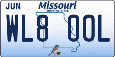 MO license plate WL8O0L