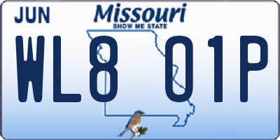 MO license plate WL8O1P