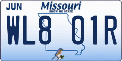 MO license plate WL8O1R