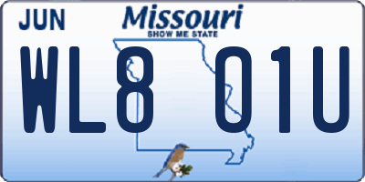 MO license plate WL8O1U