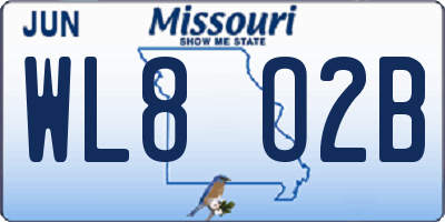 MO license plate WL8O2B