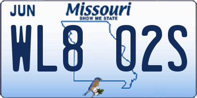 MO license plate WL8O2S