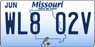 MO license plate WL8O2V