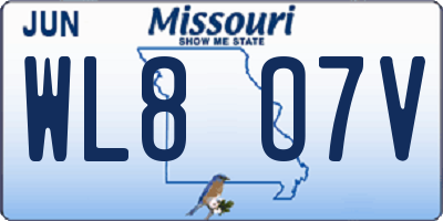 MO license plate WL8O7V