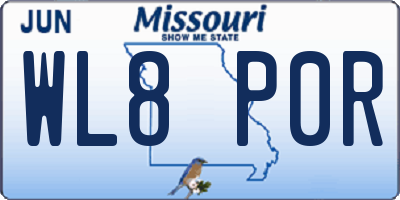 MO license plate WL8P0R