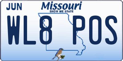 MO license plate WL8P0S
