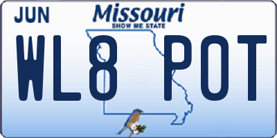 MO license plate WL8P0T