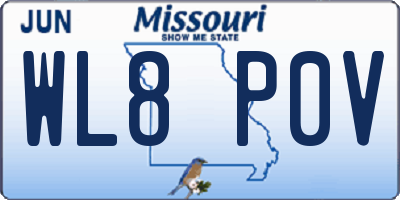 MO license plate WL8P0V
