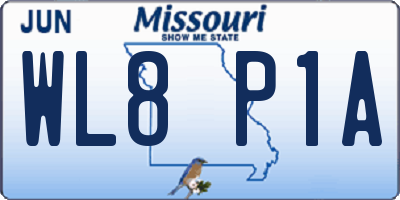 MO license plate WL8P1A