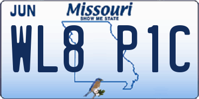 MO license plate WL8P1C