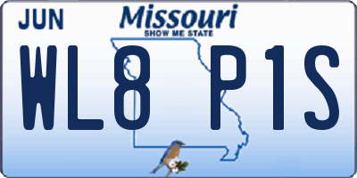 MO license plate WL8P1S