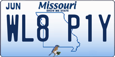 MO license plate WL8P1Y