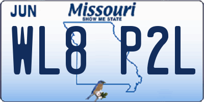 MO license plate WL8P2L
