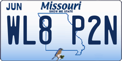 MO license plate WL8P2N