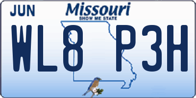 MO license plate WL8P3H