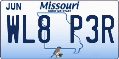 MO license plate WL8P3R