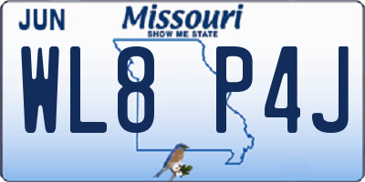 MO license plate WL8P4J