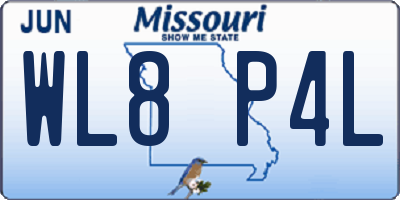 MO license plate WL8P4L