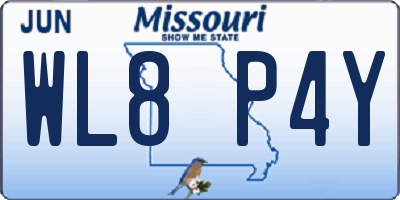 MO license plate WL8P4Y