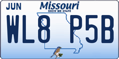 MO license plate WL8P5B