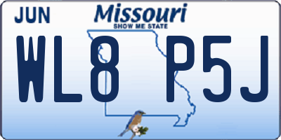 MO license plate WL8P5J