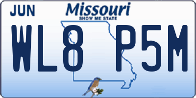 MO license plate WL8P5M