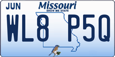 MO license plate WL8P5Q