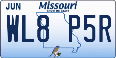 MO license plate WL8P5R