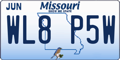 MO license plate WL8P5W