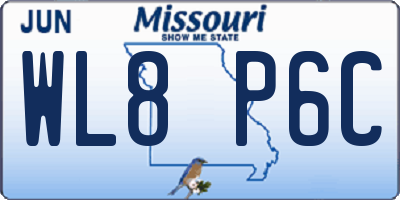 MO license plate WL8P6C