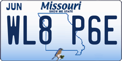 MO license plate WL8P6E