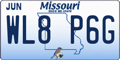 MO license plate WL8P6G
