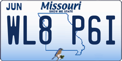 MO license plate WL8P6I