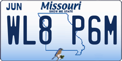 MO license plate WL8P6M