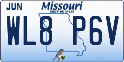 MO license plate WL8P6V