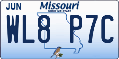 MO license plate WL8P7C