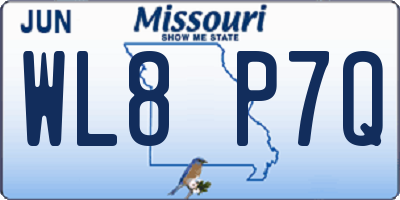 MO license plate WL8P7Q