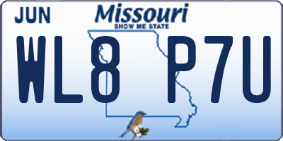 MO license plate WL8P7U