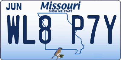 MO license plate WL8P7Y