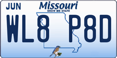 MO license plate WL8P8D