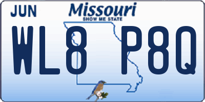 MO license plate WL8P8Q