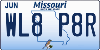 MO license plate WL8P8R