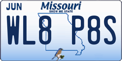 MO license plate WL8P8S